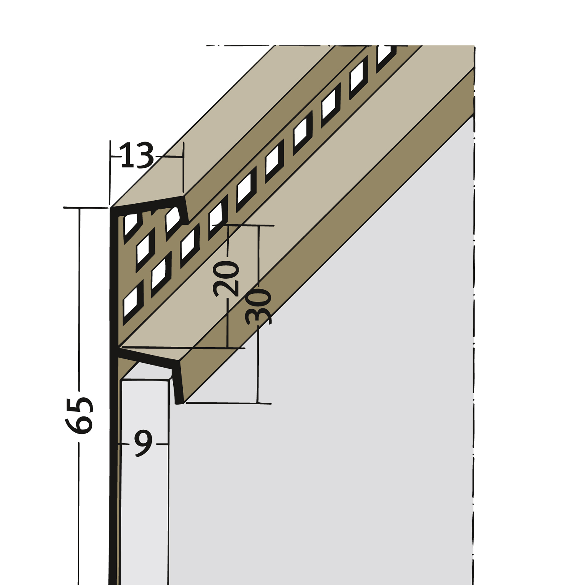 Ventilacijski profil strehe PVC